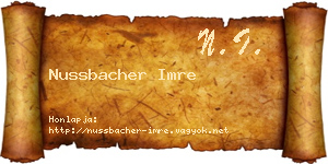 Nussbacher Imre névjegykártya